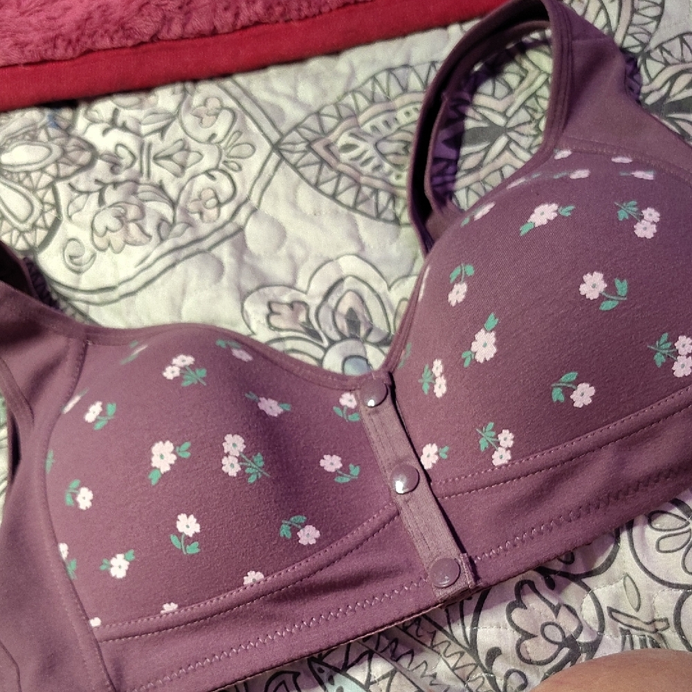 Elegant Floral Women's Bra - Lavender